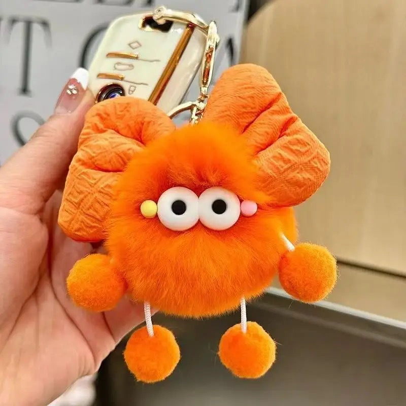 Bowknot coal ball elf monster bag ornament car keychain
