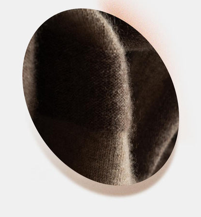 A-version pleated heavyweight thickened two-tone cashmere knitted skirt