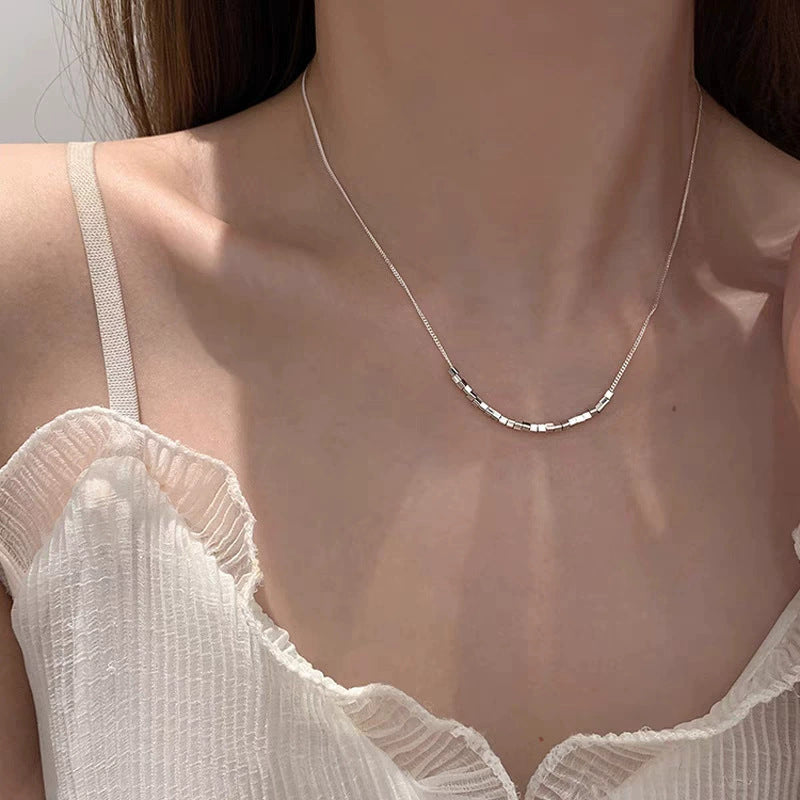 Square necklace for women, niche, fresh, new, versatile, light luxury, student clavicle chain