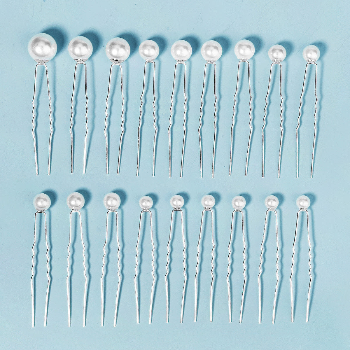 Japanese and Korean 18 hair forks simple and high-end daily pearl U-shaped hairpin