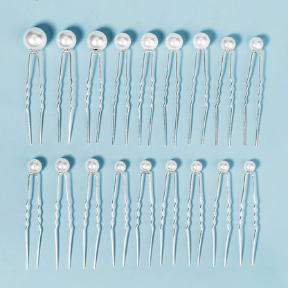 Japanese and Korean 18 hair forks simple and high-end daily pearl U-shaped hairpin