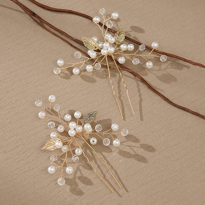 Handmade pearl U-shaped hairpin