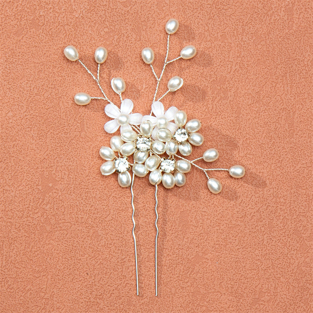 Bridal hair accessories silver handmade pin