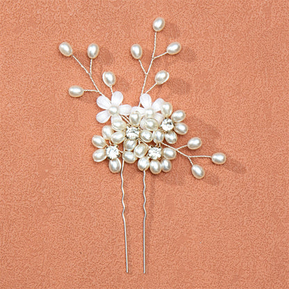 Bridal hair accessories silver handmade pin