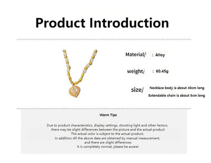 Natural freshwater pearl necklace baroque pearl heart pendant