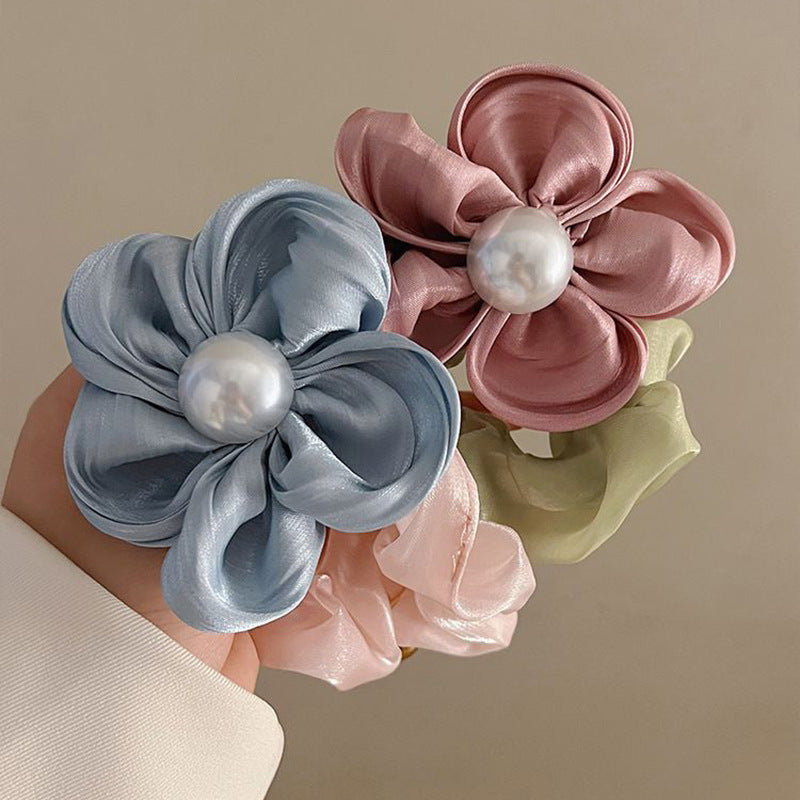 Spring atmosphere flower pearl hairband