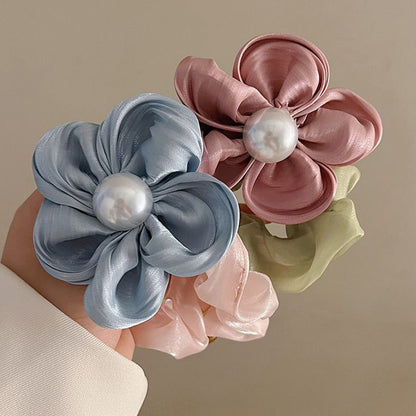 Spring atmosphere flower pearl hairband