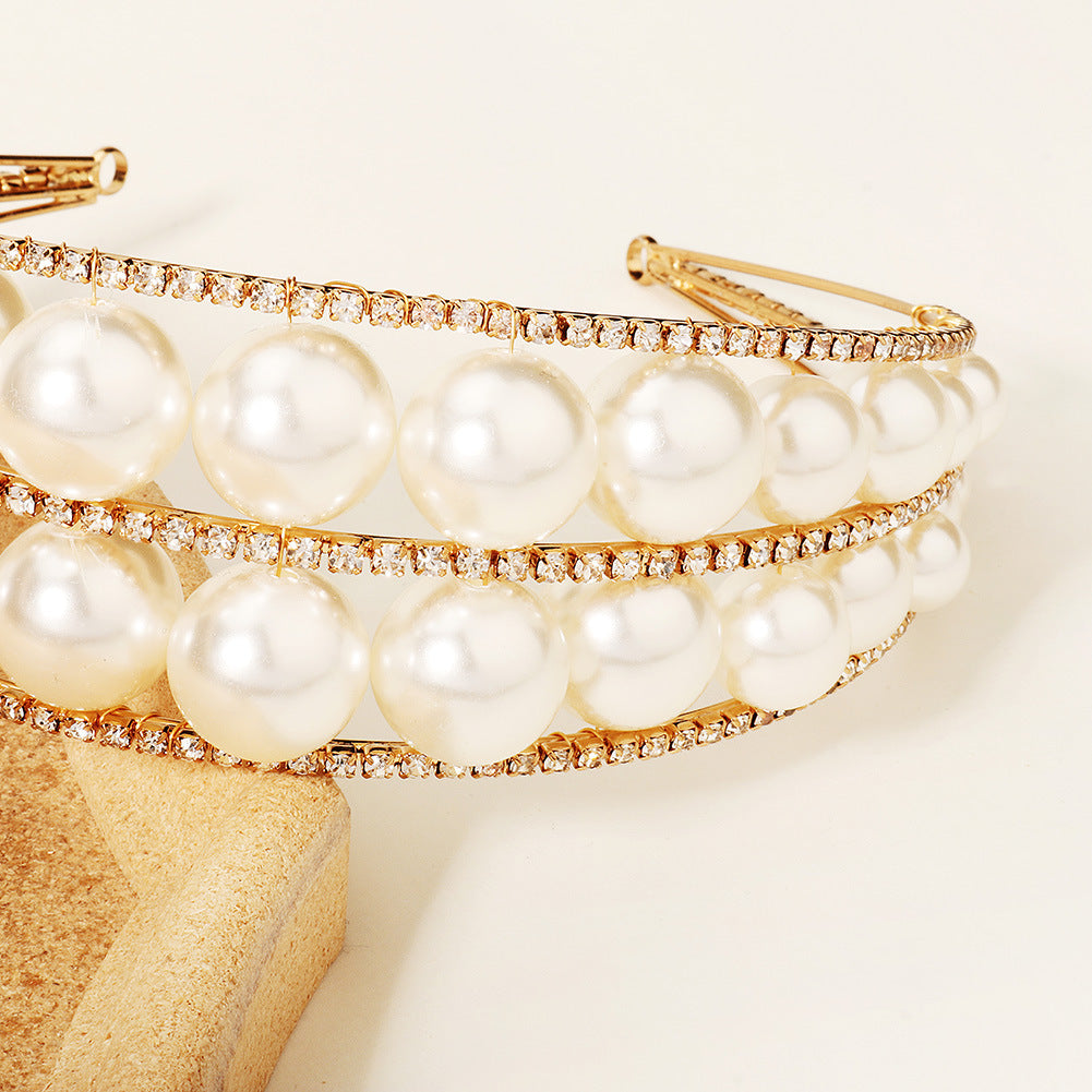 Pearl Crown Internet celebrity all-match hair pressing headband