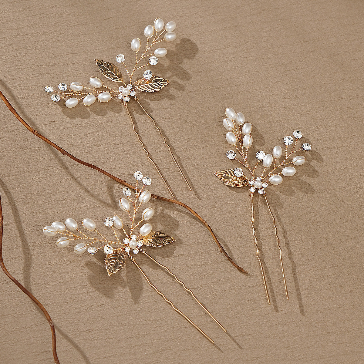 New Handmade Pearl Leaf Hairpin