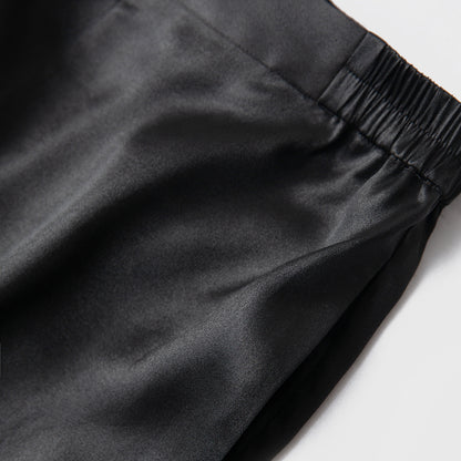 Silk Xiangyunsha leather glossy old material silk wide-leg pants