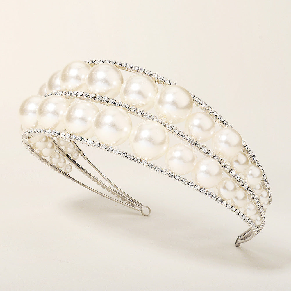 Pearl Crown Internet celebrity all-match hair pressing headband