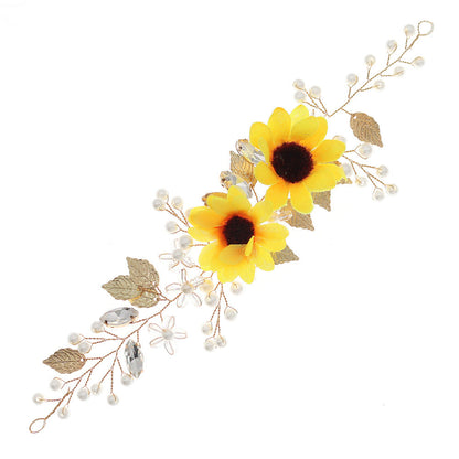 Fresh sunflower forest headband