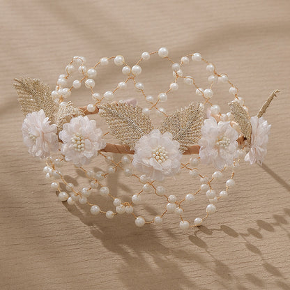 Handmade beaded pearl headband