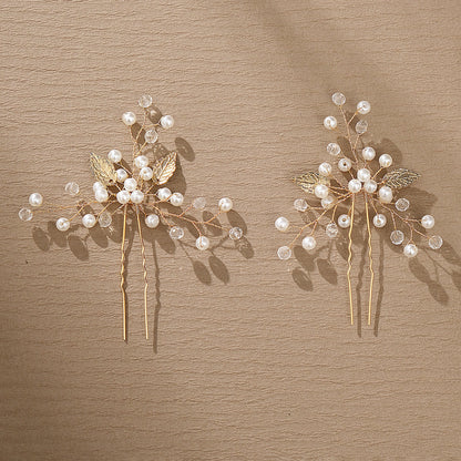 Handmade pearl U-shaped hairpin