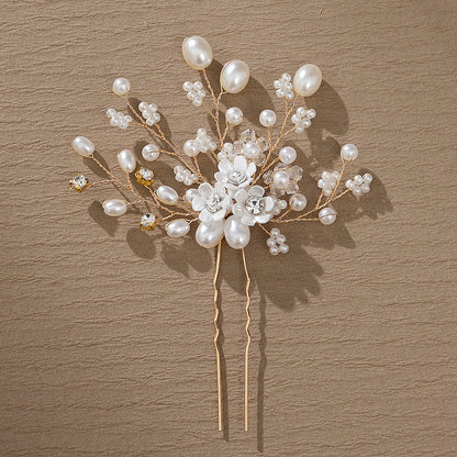 Handmade Pearl Rhinestone Hairpin