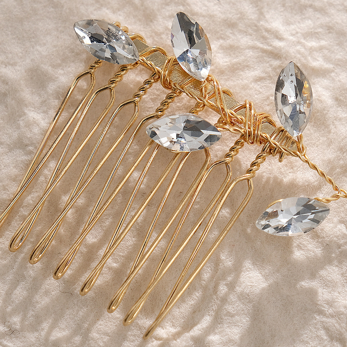 Handmade rhinestone hair comb