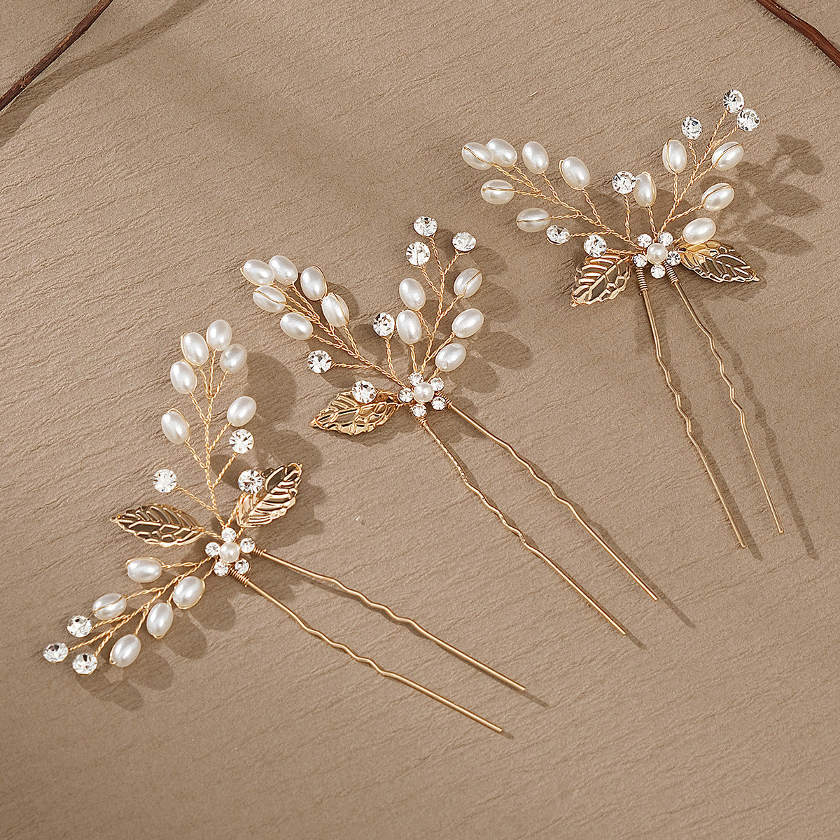 New Handmade Pearl Leaf Hairpin