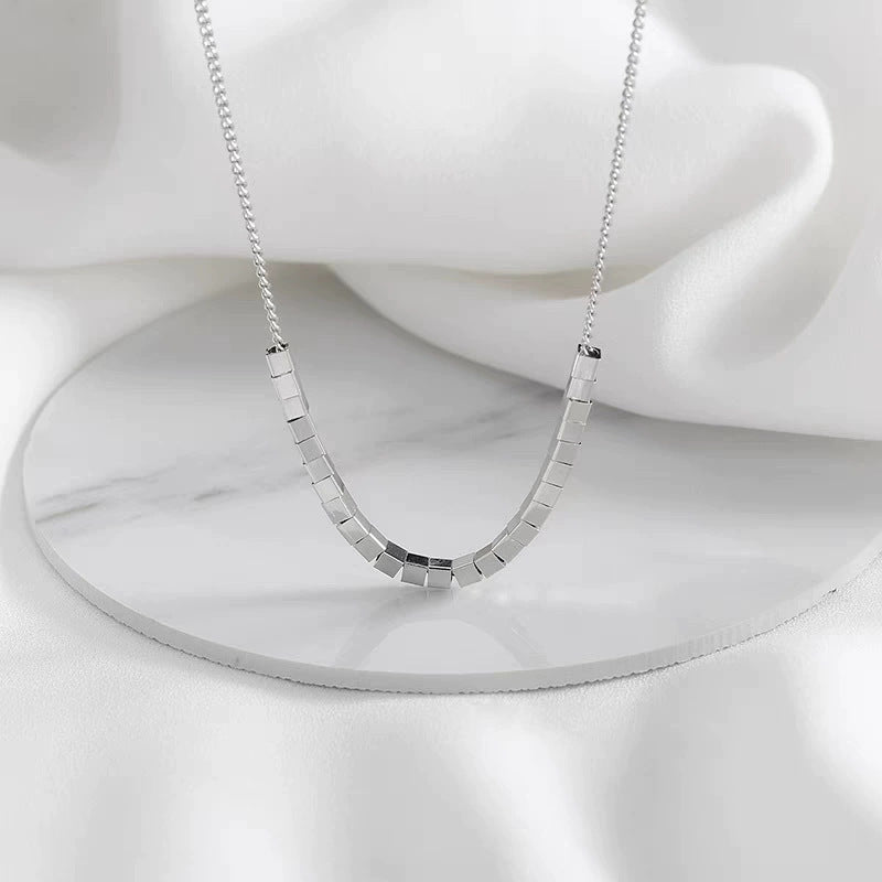 Square necklace for women, niche, fresh, new, versatile, light luxury, student clavicle chain