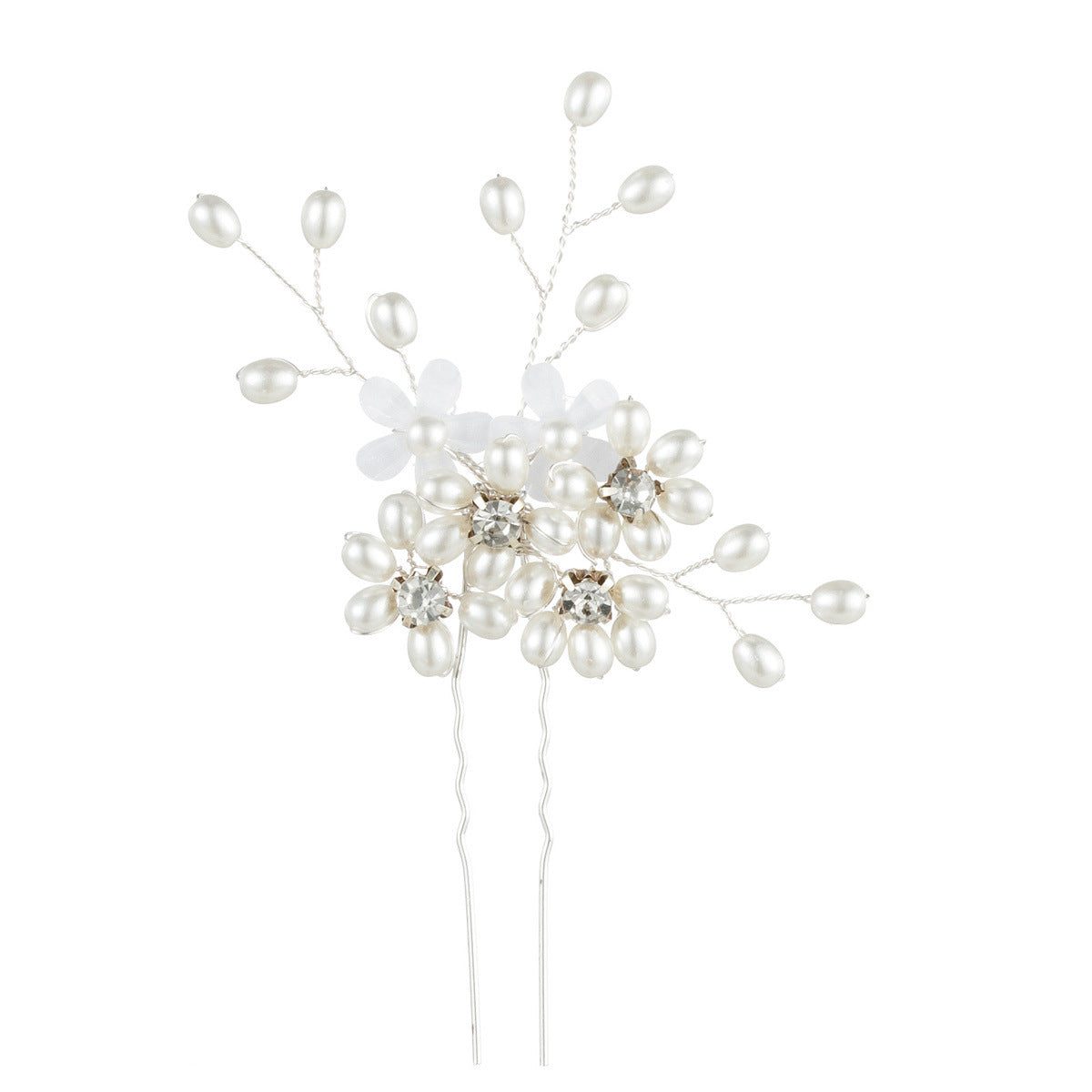 Bridal hair accessories silver handmade pin