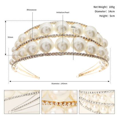 Pearl Crown Internet celebrity all-match hair pressing headband