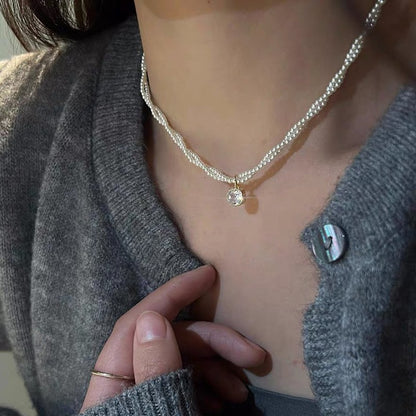 Korean millet pearl necklace