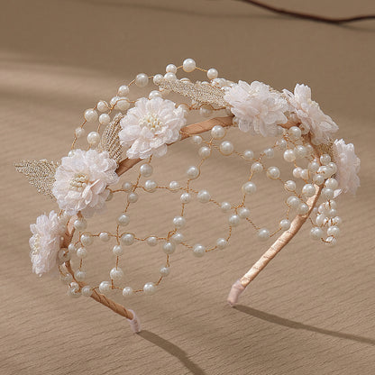 Handmade beaded pearl headband