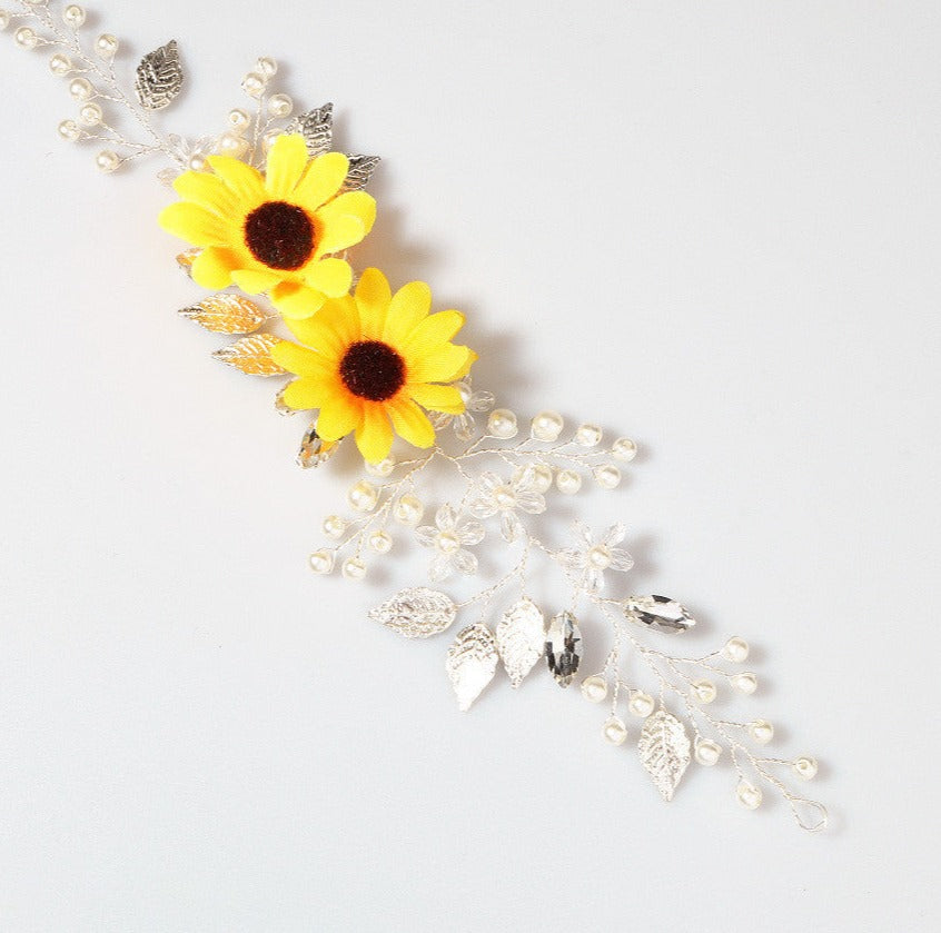 Fresh sunflower forest headband