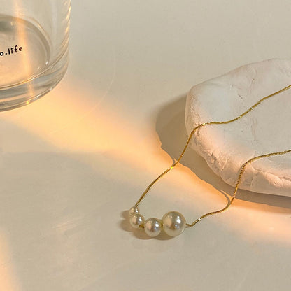 Pearl necklace high-end design niche clavicle chain