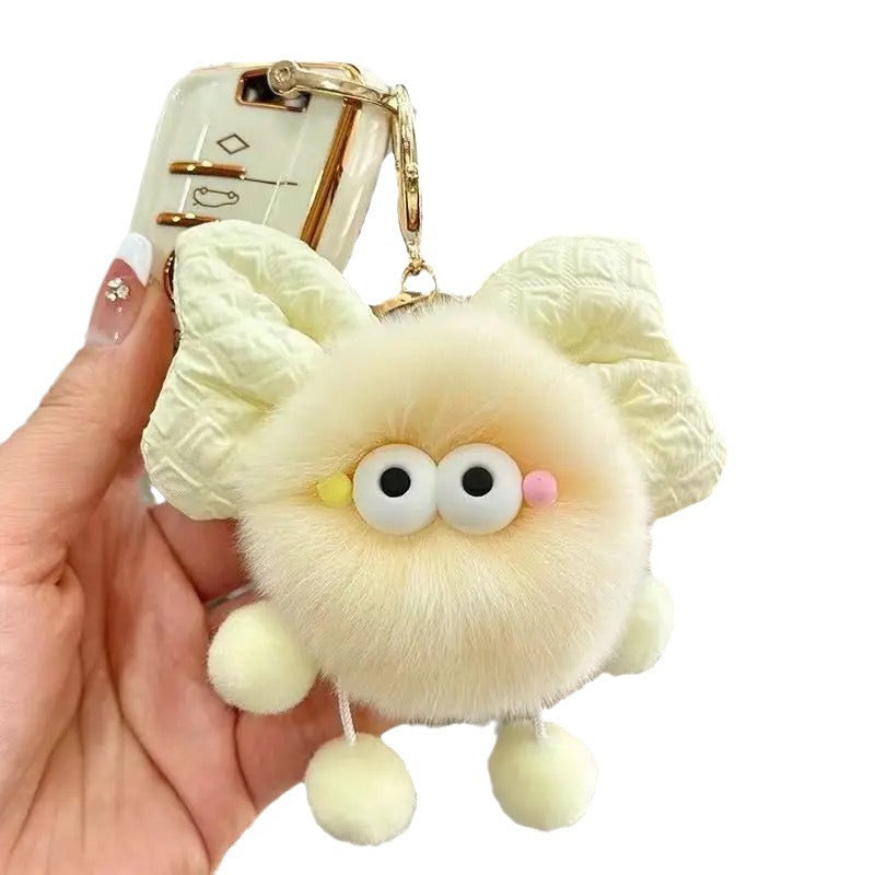 Bowknot coal ball elf monster bag ornament car keychain
