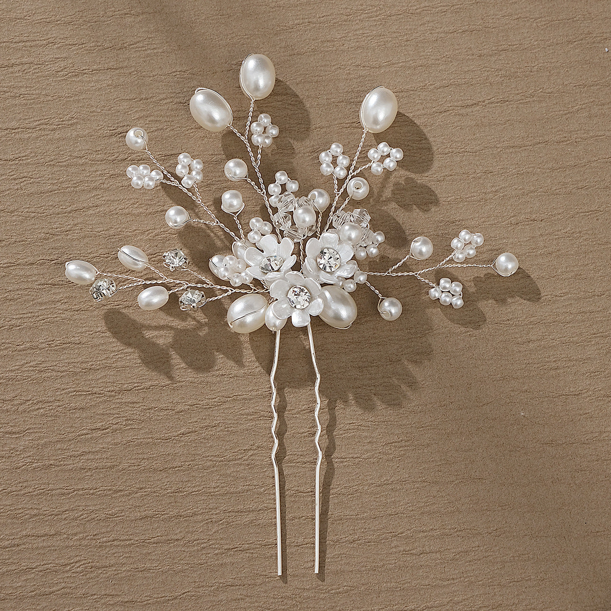Handmade Pearl Rhinestone Hairpin