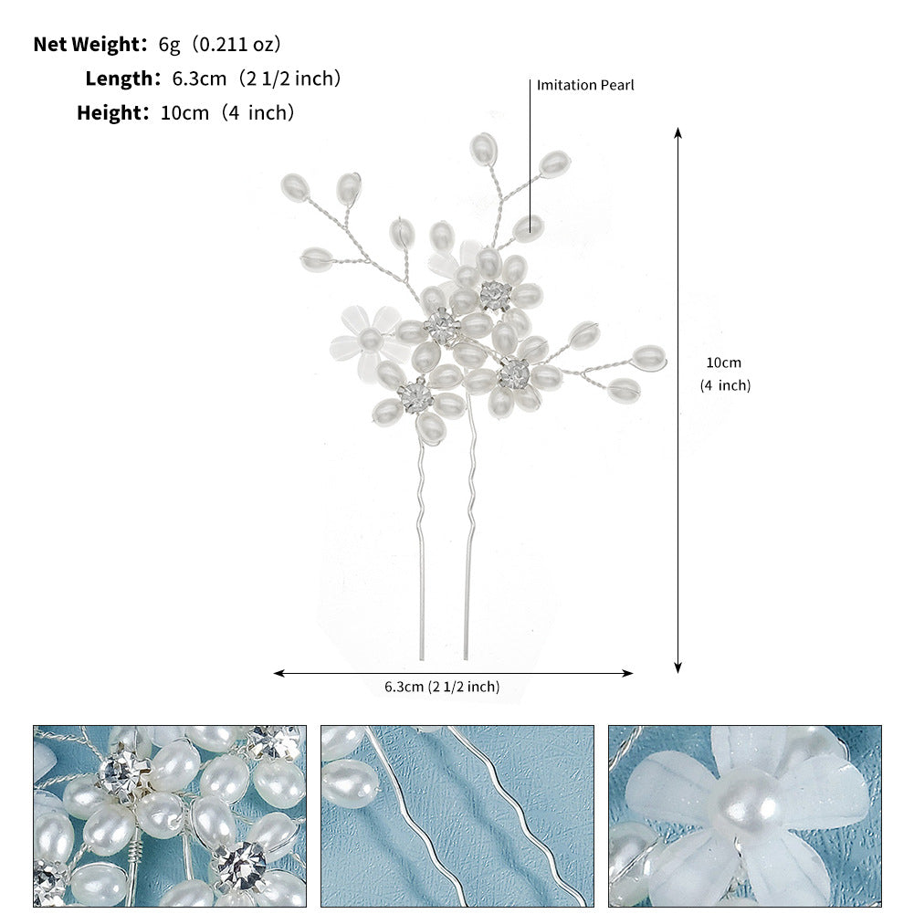 Bridal hair accessories silver handmade pin
