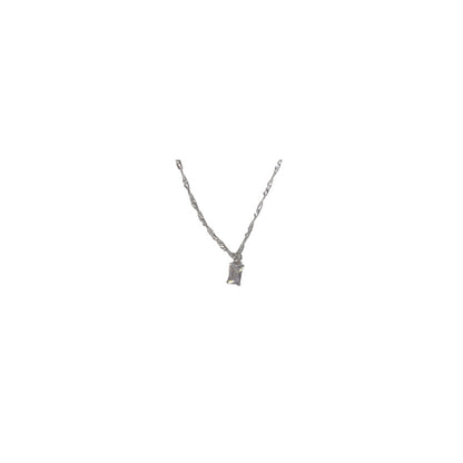 Transparent square rock sugar clavicle chain super shiny zircon pleated chain