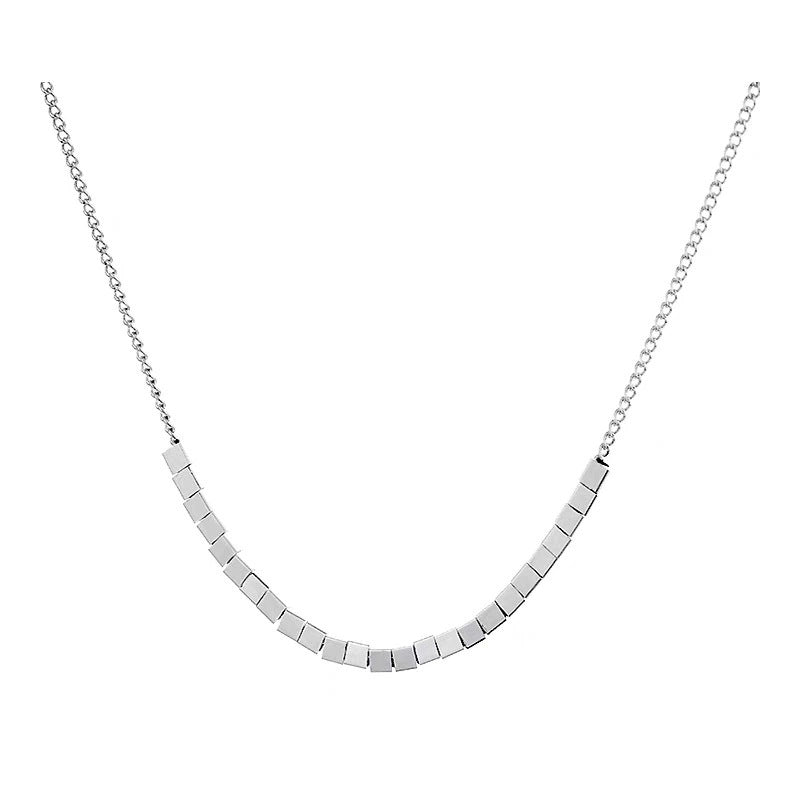 Square necklace for women, niche, fresh, new, versatile, light luxury, student clavicle chain