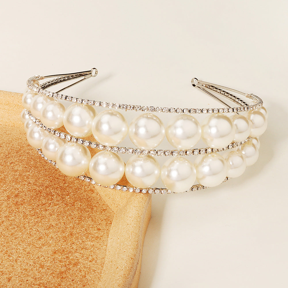 Pearl Crown Internet celebrity all-match hair pressing headband