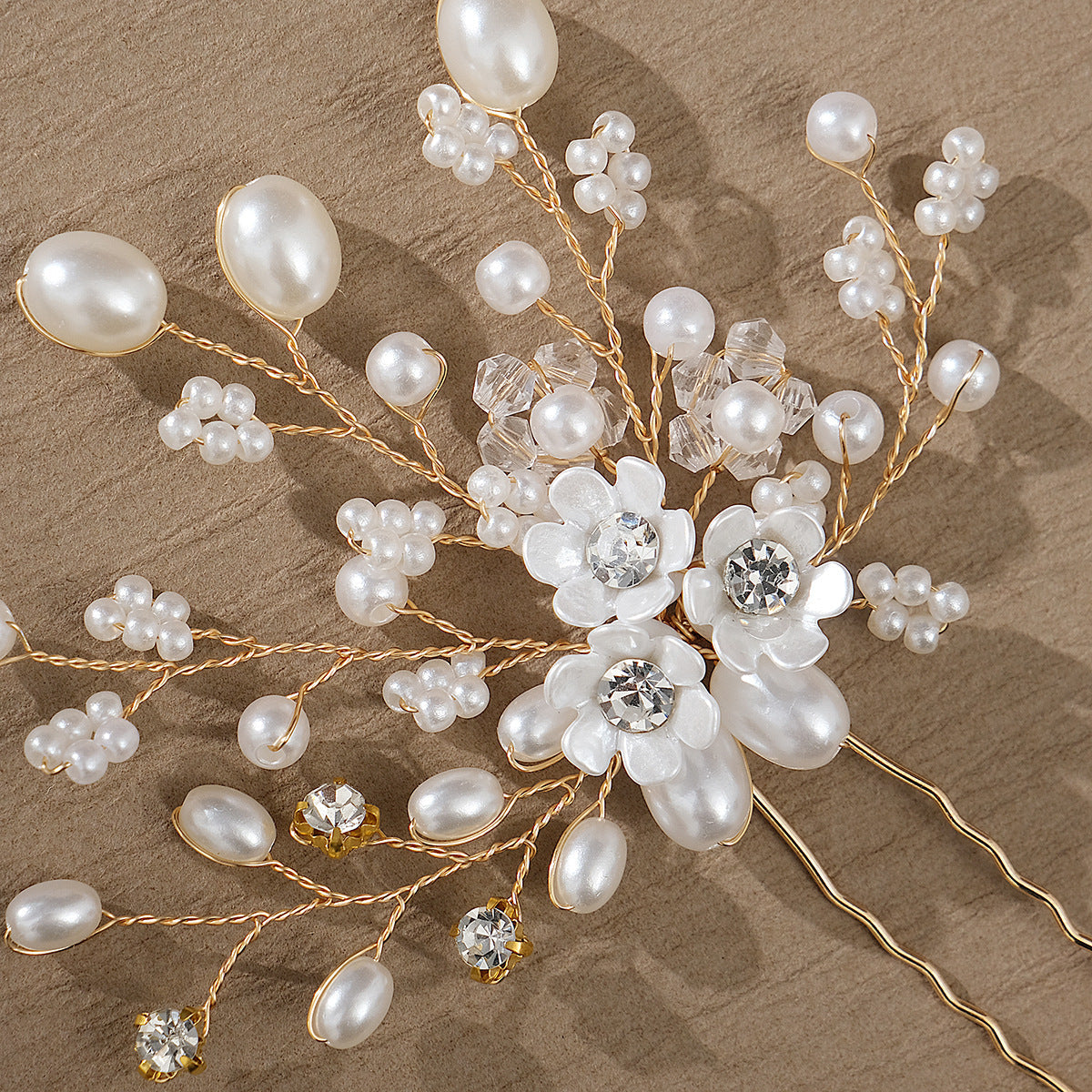 Handmade Pearl Rhinestone Hairpin