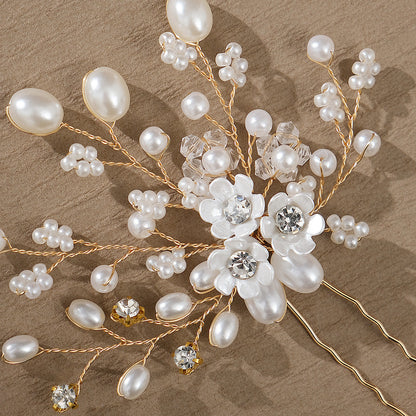 Handmade Pearl Rhinestone Hairpin