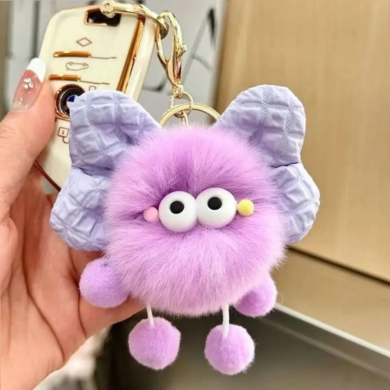 Bowknot coal ball elf monster bag ornament car keychain