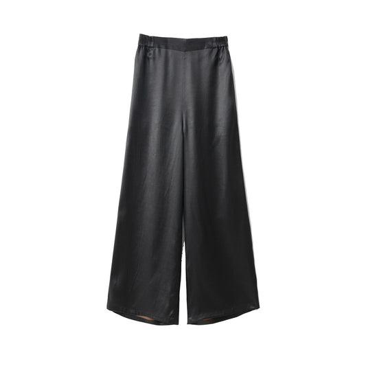 Silk Xiangyunsha leather glossy old material silk wide-leg pants