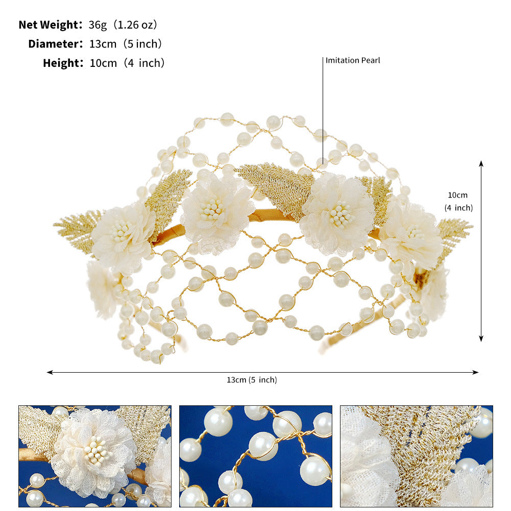 Handmade beaded pearl headband