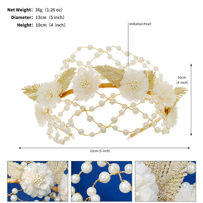 Handmade beaded pearl headband
