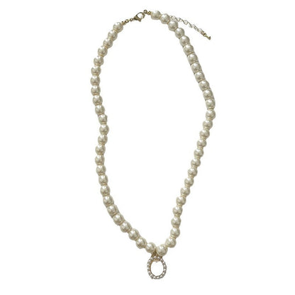 French Retro Cat's Eye Pearl Necklace