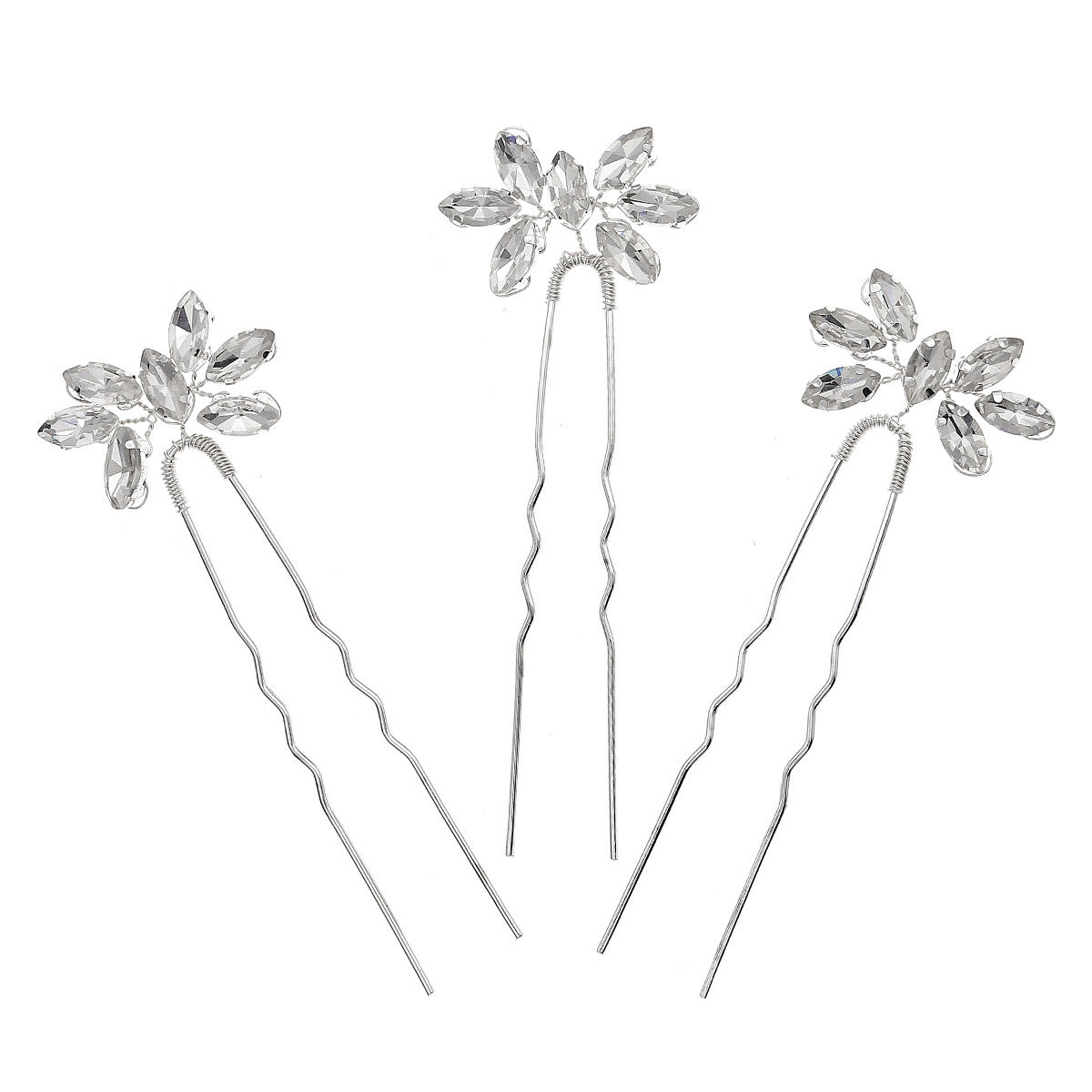 Crystal Rhinestone Flower Hair Clip Comb