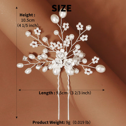 Handmade Pearl Rhinestone Hairpin
