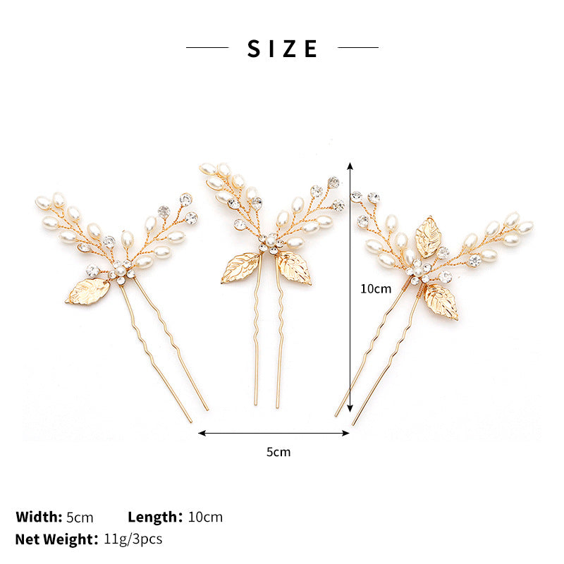 New Handmade Pearl Leaf Hairpin