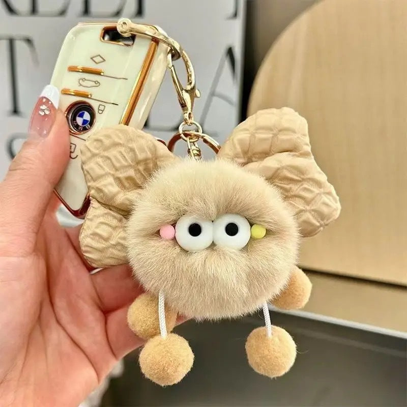 Bowknot coal ball elf monster bag ornament car keychain