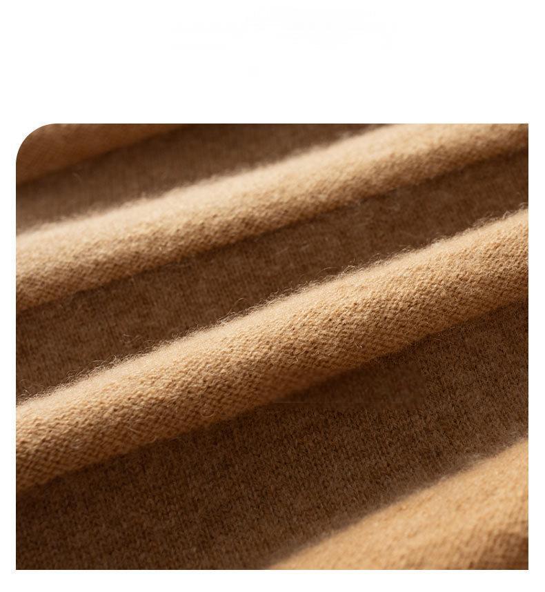 A-version pleated heavyweight thickened two-tone cashmere knitted skirt
