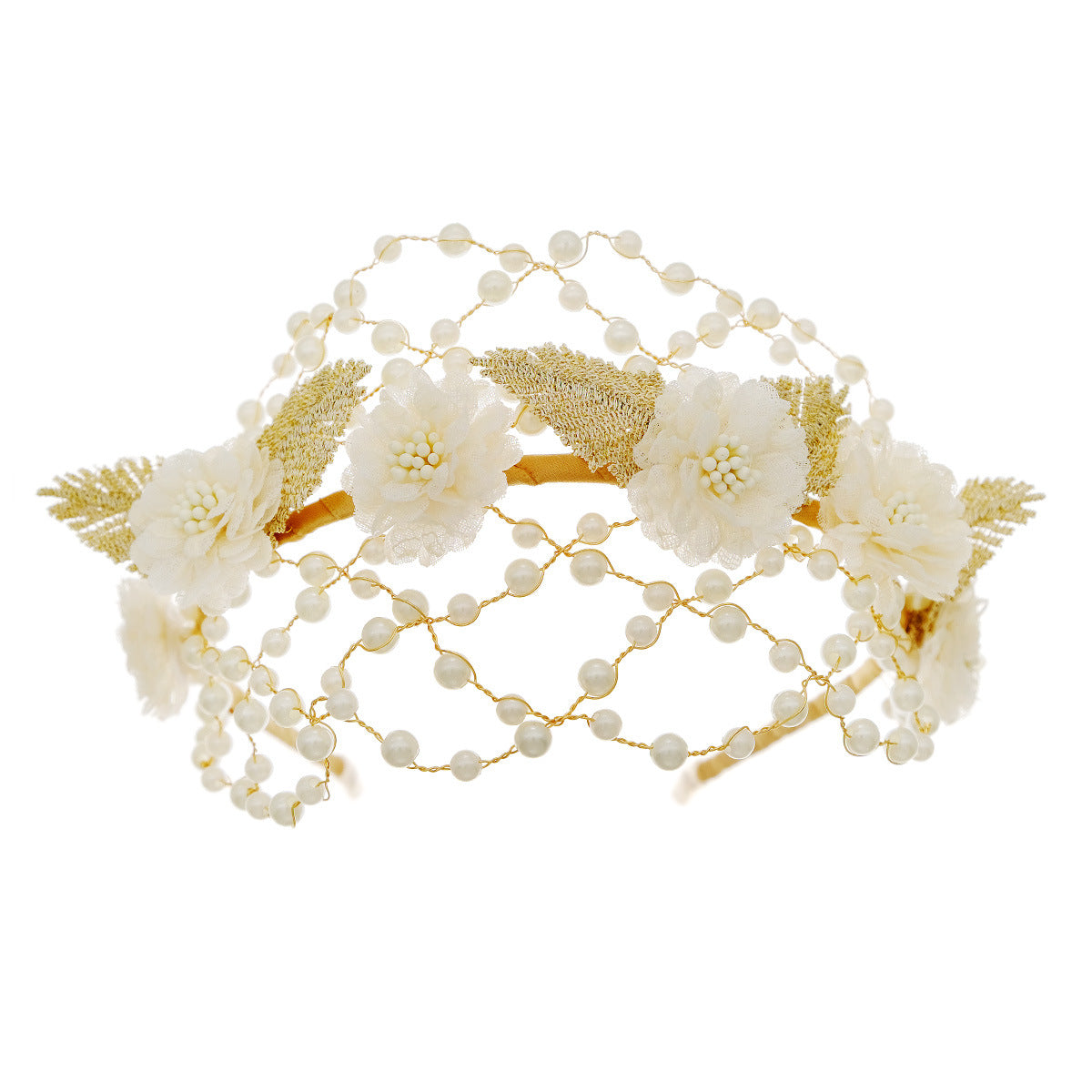 Handmade beaded pearl headband
