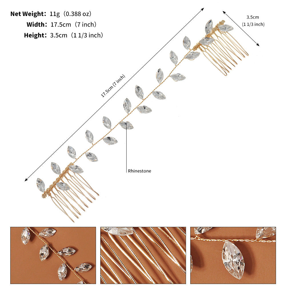 Handmade rhinestone hair comb