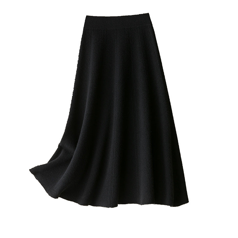 Autumn and Winter Women's Wool Knitted Skirt