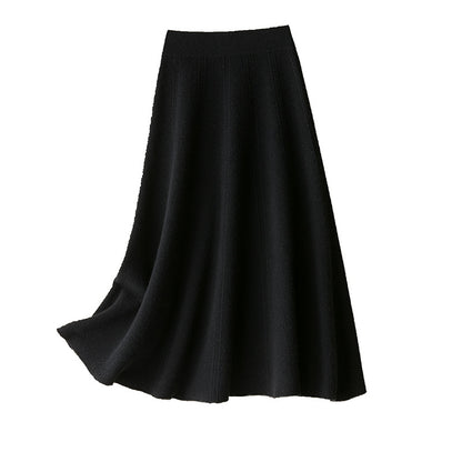 Autumn and Winter Women's Wool Knitted Skirt